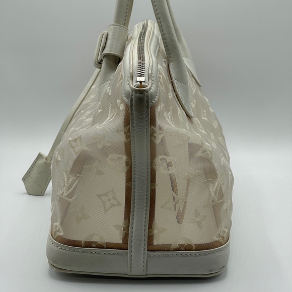 Louis Vuitton Transparent Clear Monogram Embroidered Nylon Mesh Lockit Rare LV - Picture 7 of 16